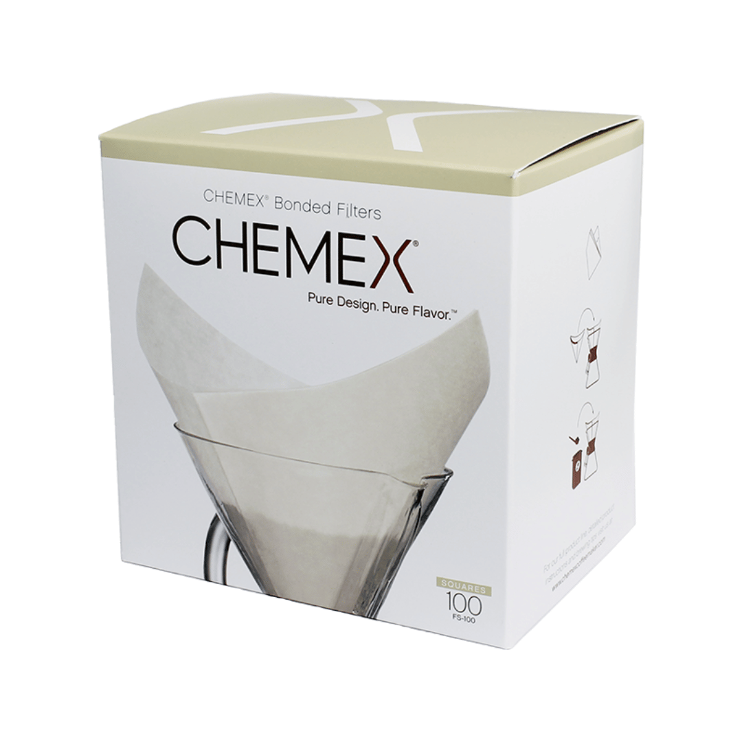 Chemex kaffefiltre – ekstra tykke papirfiltre til en ren og velafbalanceret pour-over kaffe. Passer til Chemex kaffebryggere i 6, 8 og 10 kopper.