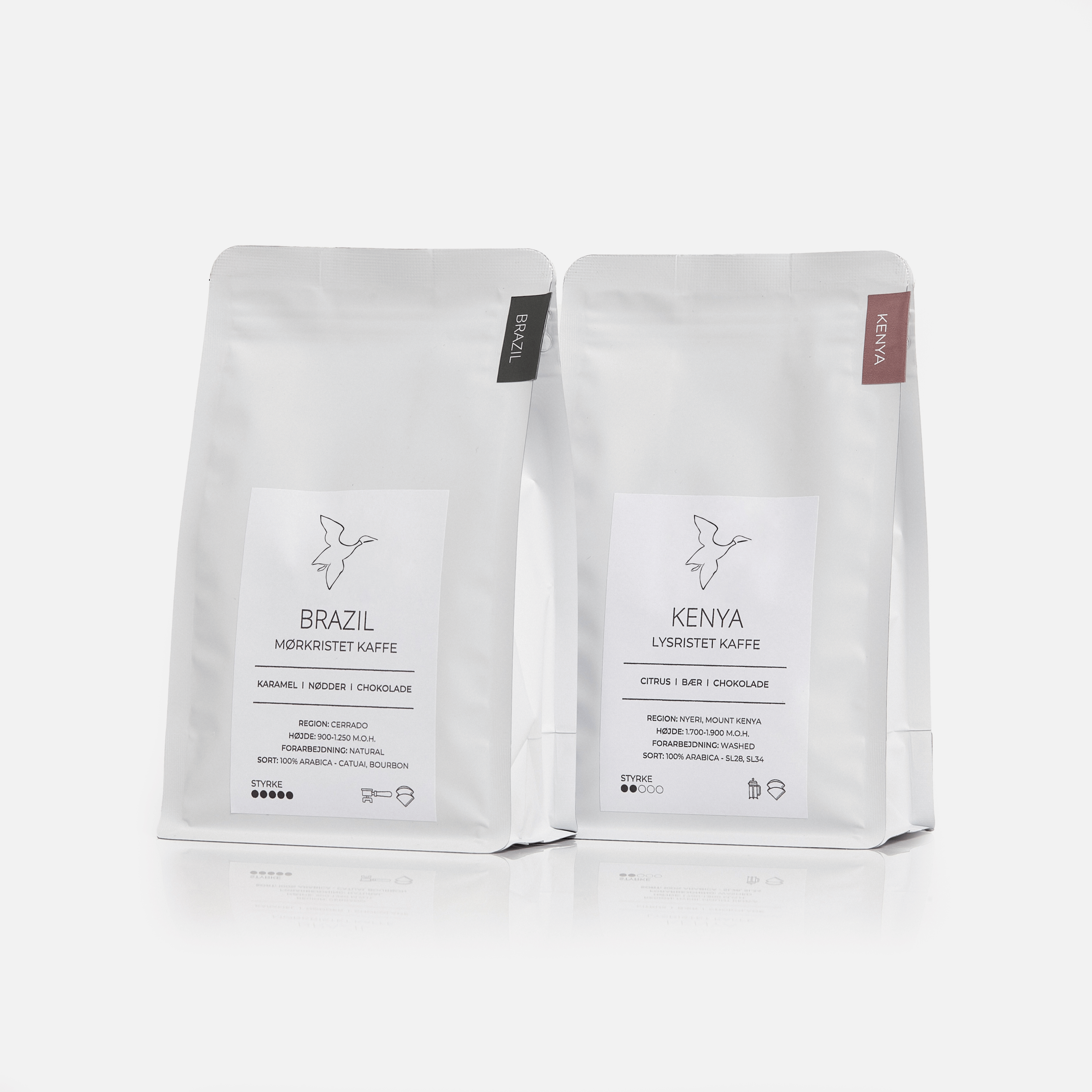 Friskristet filterkaffe 250g med Brasilien og Kenya kaffebønner fra kafferisteri