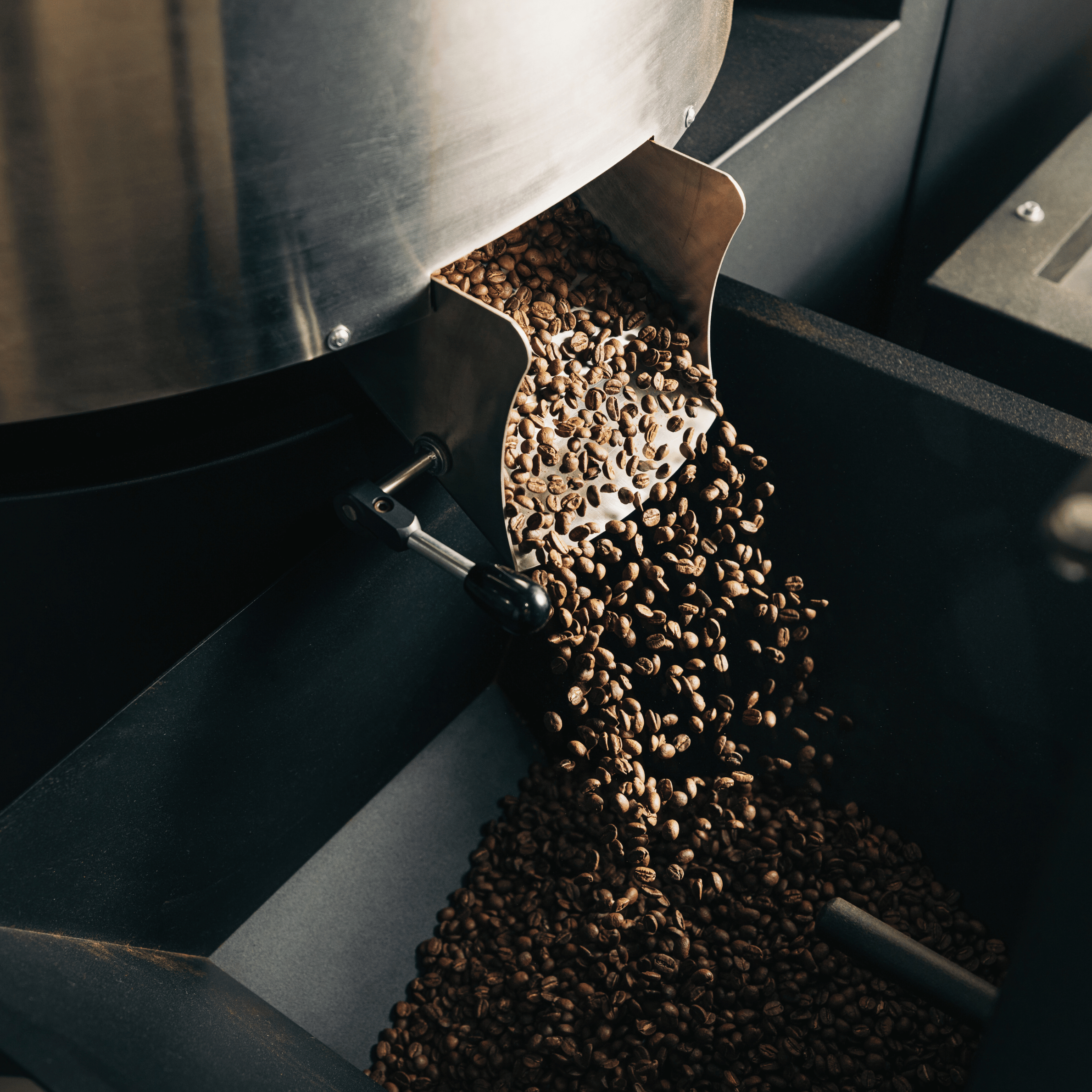 Kafferistning hvor grønne kaffebønner udvikler smag og aroma under ristning