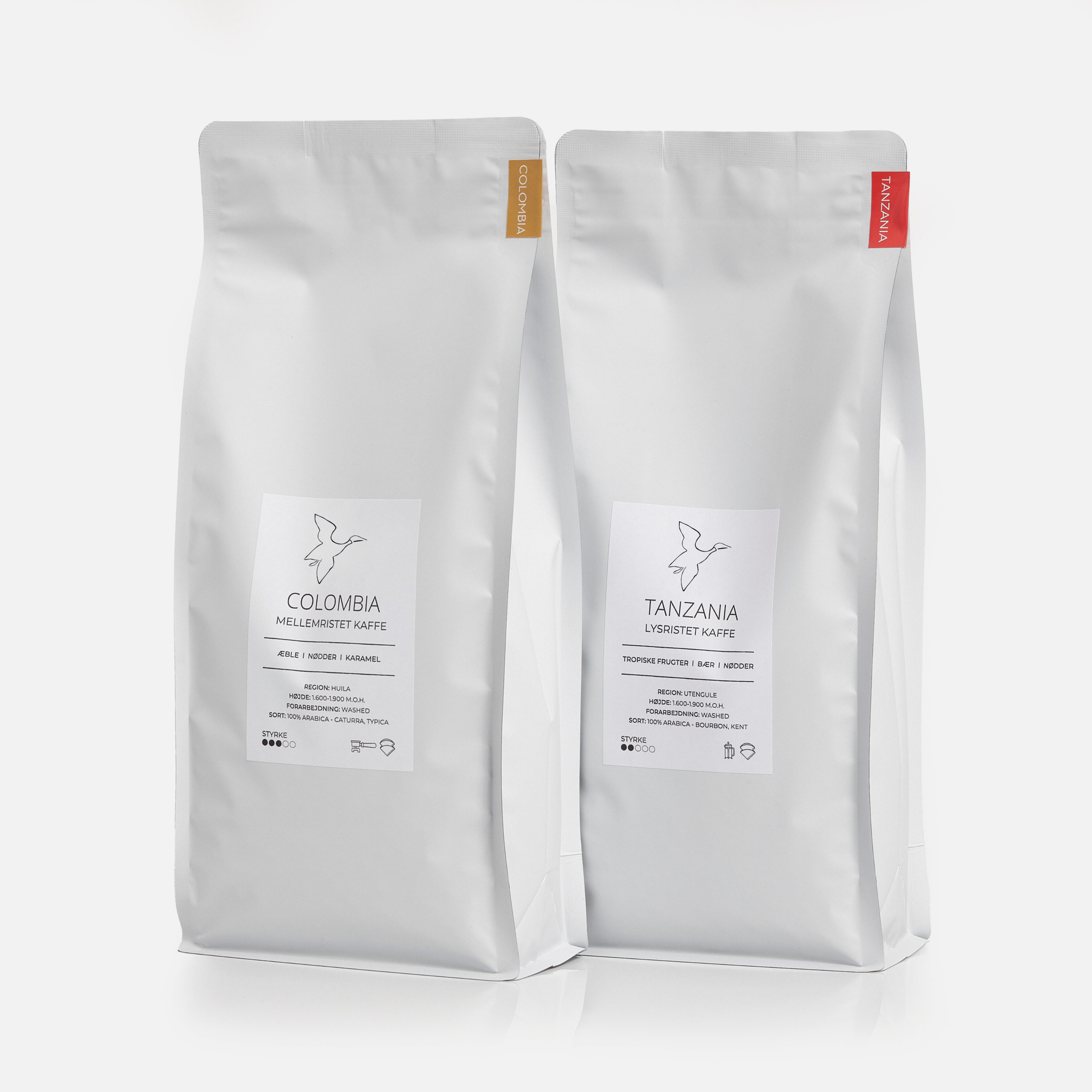 Friskristet kaffe til stempelkande 1000g med Colombia og Tanzania kaffebønner fra kafferisteri